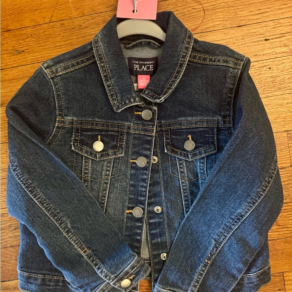 Kids Denim Jacket with Hand Inked Design - Picture 2 of 2